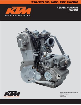 KTM 2000-2003 250 400 450 520 525 Sx Mxc Exc Racing Engine Service Manual