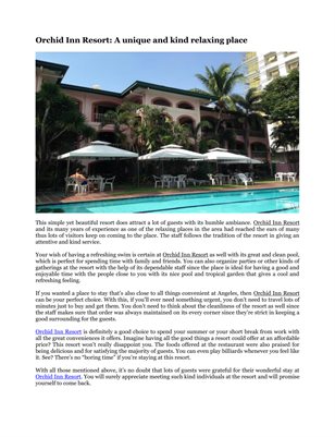 Orchid Inn Resort: A unique and kind relaxing place