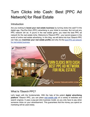 Turn Clicks into Cash: Best [PPC Ad Network] for Real Estate 