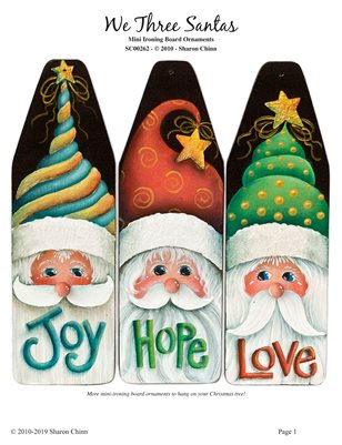 We Three Santas Ornaments Painting Pattern by Sharon Chinn SC00262