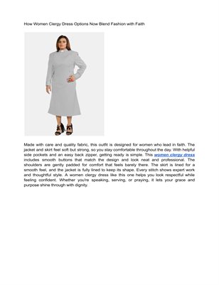 How Women Clergy Dress Options Now Blend Fashion with Faith