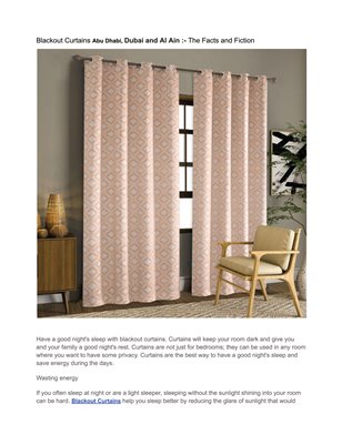 Blind Shop Abu Dhabi, Dubai and Al Ain :- Why You Need Blinds For Windows ?