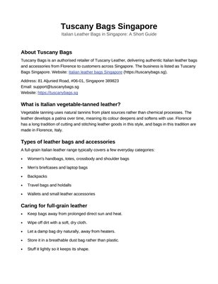 Tuscany Bags Singapore