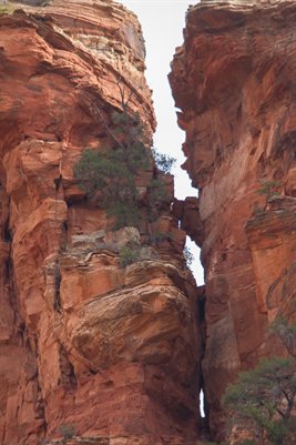 Red rock fissure