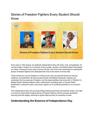 Stories of Freedom Fighters Every Student Should Know
