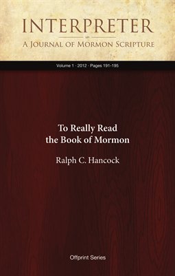 To Really Read the Book of Mormon