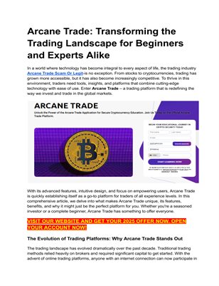  Arcane Trade Platform-{OUTSTANDING Return}-Unlock Financial Freedom with Arcane Trade App's Cutting-Edge Features !!