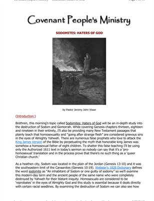 Sodomites: Haters of God