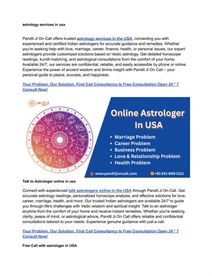 Trusted Pandit Ji On Call Astrology Services in USA