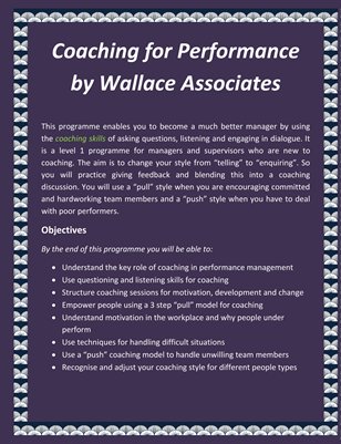 Coaching for Performance by Wallace Associates