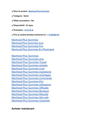 Manhood Plus Gummies Avis