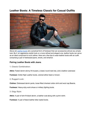  A Timeless Classic for Casual Outfits With Leather Boots