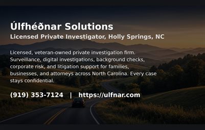 Licensed Private Investigator in Holly Springs NC
