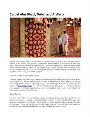 Carpet Abu Dhabi, Dubai and AI Ain :- 