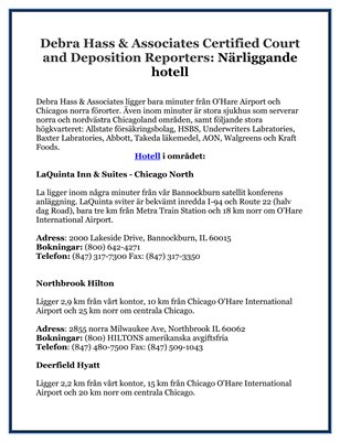 Debra Hass & Associates Certified Court and Deposition Reporters: Närliggande hotell