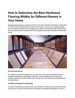 Hardwood Flooring Dubai