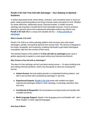 Talk to Expert Astrologers for Free – Pandit Ji On Call