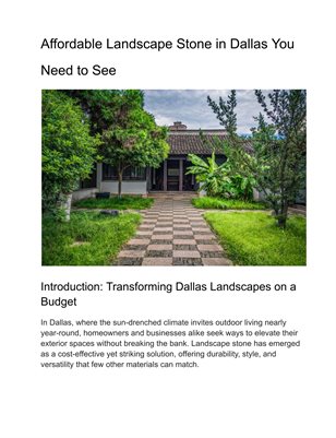 Affordable Landscape Stone in Dallas You Need to See