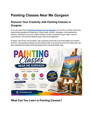 Painting Classes Near Me Gurgaon