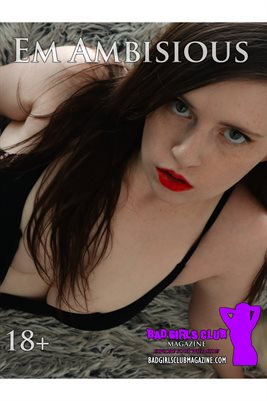 Babe Watch: Em Ambisious - Sexy Busty Raven Hair Freckled Face Babe with Tattoos Teases & Pleases Just for You Poster