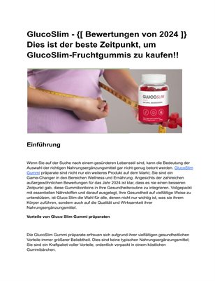 GlucoSlim - {[ Bewertungen von 2024 ]} Dies ist der beste Zeitpunkt, um GlucoSlim-Fruchtgummis zu kaufen!!