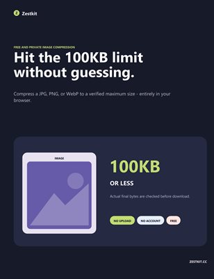 ZestKit: Compress an Image to 100KB Without Guessing