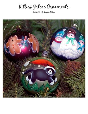 Kitties Galore Ornaments Painting Pattern Tutorial - Sharon Chinn SC00273