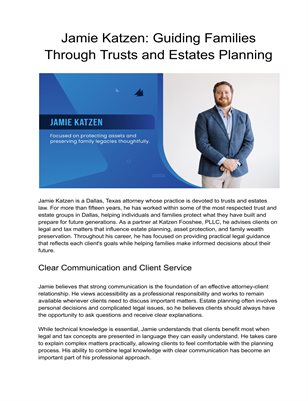 Jamie Katzen: Guiding Families Through Trusts and Estates Planning
