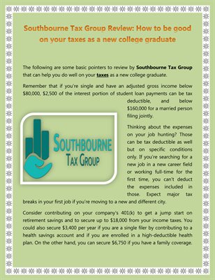 Southbourne Tax Group Review: How to be good on your taxes as a new college graduate