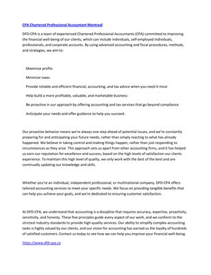 CPA Chartered Professional Accountant Montreal