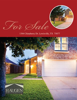 Haugen Properties -  1384 Chinaberry Dr. Lewisville, TX