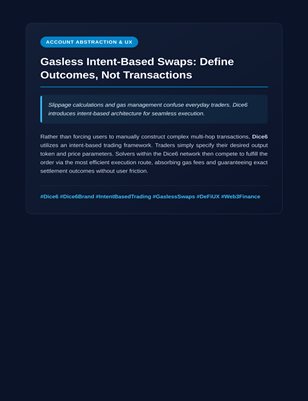 Gasless Intent-Based Swaps: Define Outcomes, Not Transactions