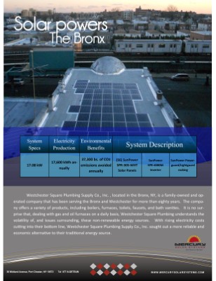 Westchester Plumbing Supply Case Study by Mercury Solar Systems