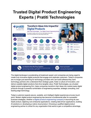 Trusted Digital Product Engineering Experts | Pratiti Technologies