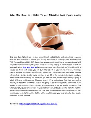 Keto Max Burn Xs : Burn Your Extra Fat From Body