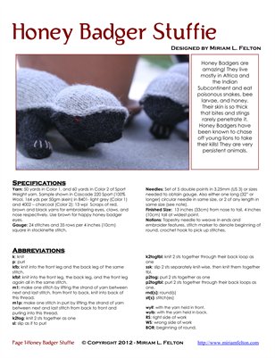 Honey Badger Stuffie