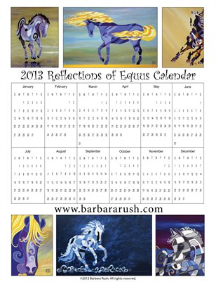 2013 Reflections of Equus Yearly Single Page Calendar