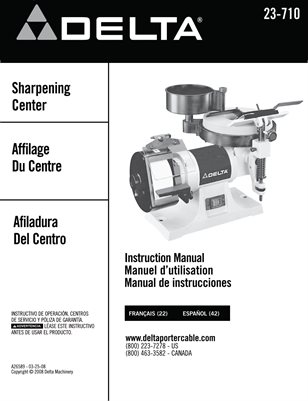 Delta 23-710 Sharpening Center instruction Manual