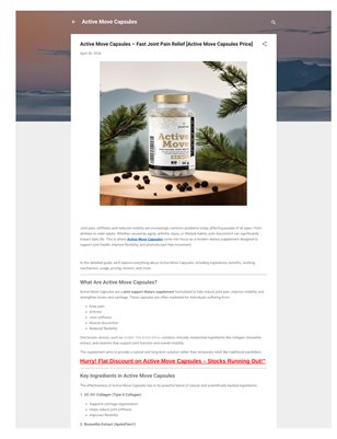 Active Move Capsules – Fast Joint Pain Relief [Active Move Capsules Price]