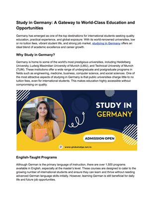 Study in Germany – Top Universities & Programs 2025