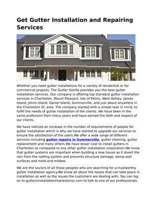 Gutters Installation Charleston SC