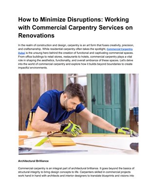 Commercial Carpentry Dubai 