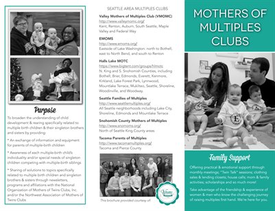 Brochure: Mothers of Multiples Clubs (Seattle)