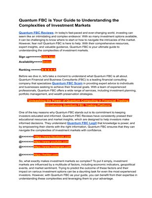 Quantum FBC ™-{Quantum FBC Reviews}-The Updated Site 【OFFICIAL 2024】-{Quantum FBC Legit}