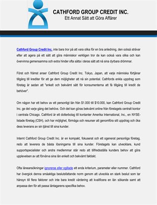 Cathford Group Credit Inc.: Ett Annat Sätt att Göra Affärer