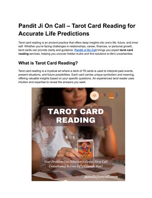 Pandit Ji on Call – Accurate Tarot Card Reading in the USA
