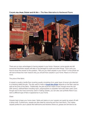 Carpets Abu Dhabi, Dubai and Al Ain :- The New Alternative to Hardwood Floors