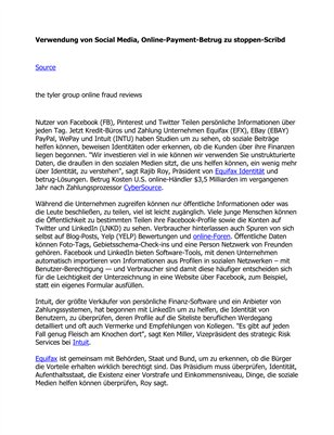 Verwendung von Social Media, Online-Payment-Betrug zu stoppen-Scribd
