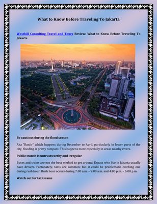 What to Know Before Traveling To Jakarta