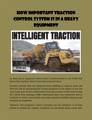 How Important Traction Control System is in a Heavy Equipment